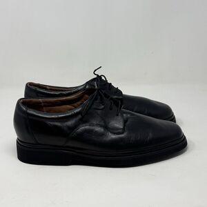 Hitchcock Plain Toe Derby Dress Shoes Mens 11 6E Wide Black Leather Lace Up